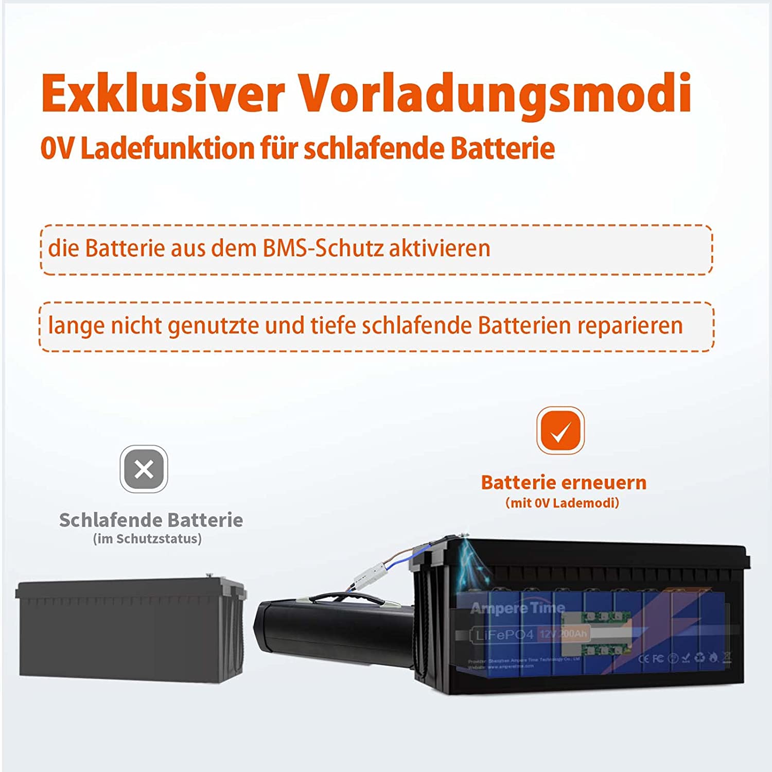 Ampere Time 14,6V Dediziertes LiFePO4 Batterieladegerät, 40 A Hoher Ausgangsstrom dc ladegerät lithium batterie12v Amperetime DE