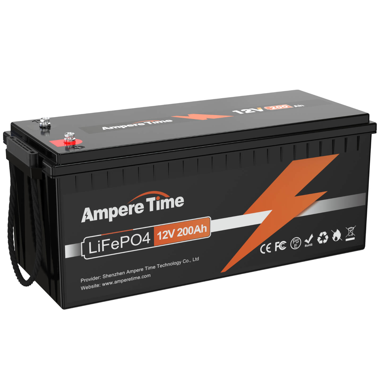 Ampere Time 12V 200Ah LiFePO4 Batterie, Eingebauter 100A BM, 2560Wh Deep Cycle Lithium Batterie Amperetime DE